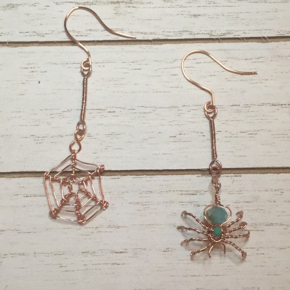 BOGO 50% OFF! Spider, Web Dangly Earrings.